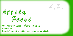 attila pecsi business card